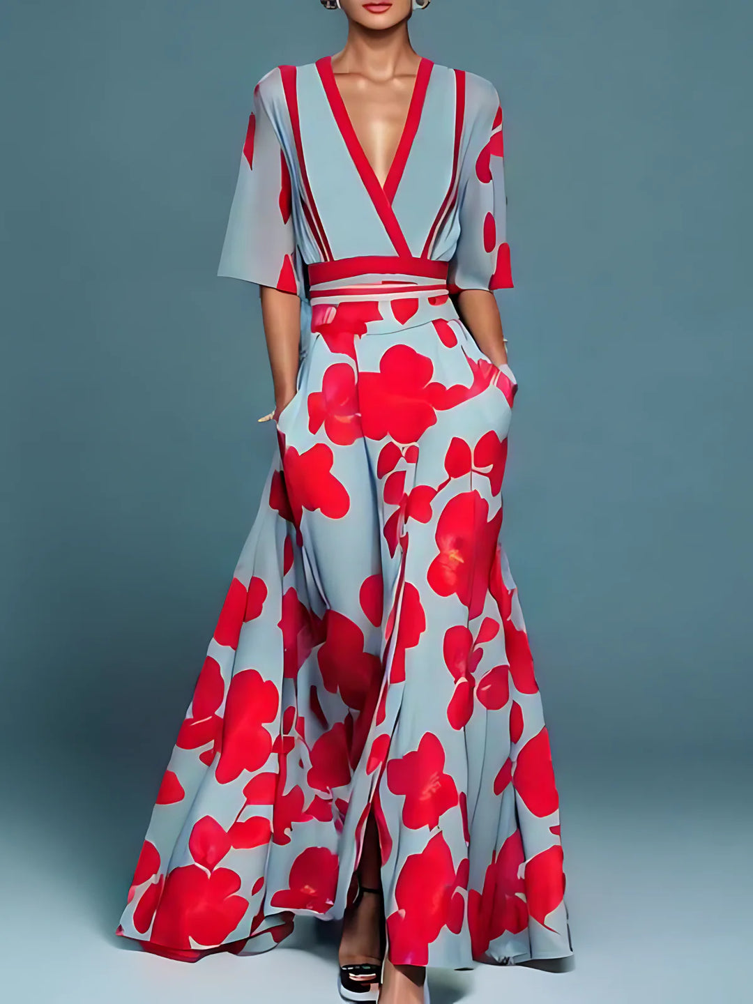 Lianne - Elegant Floral Wrap Dress