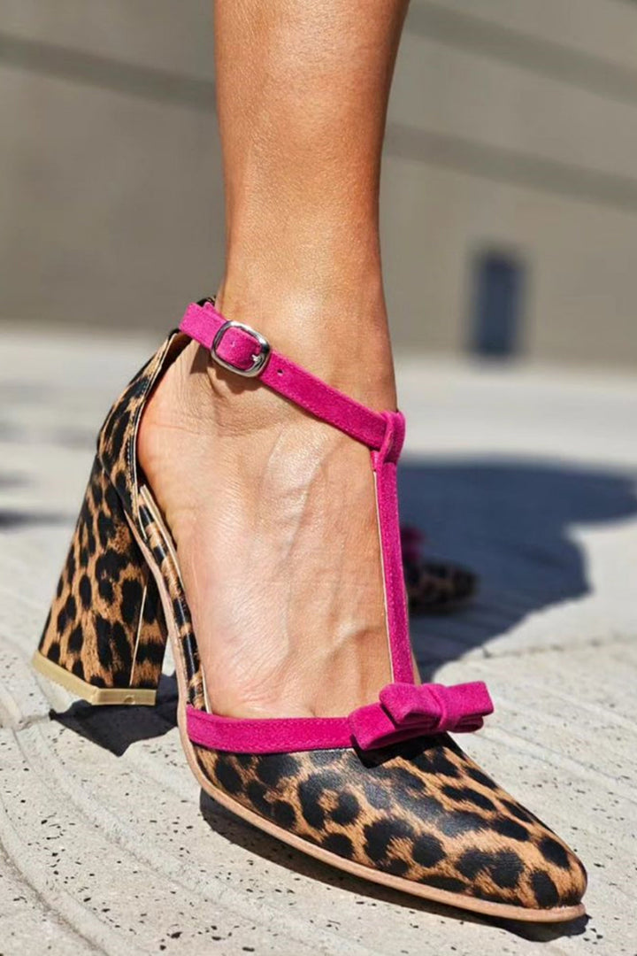 Beauu - Sandals With Green Leopard Print