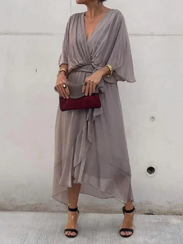 Ramilya - V-Neck Chiffon Dress